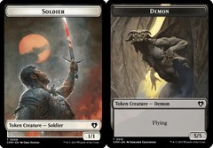 Demon (0015) // Soldier (0009) Token (Commander Masters)